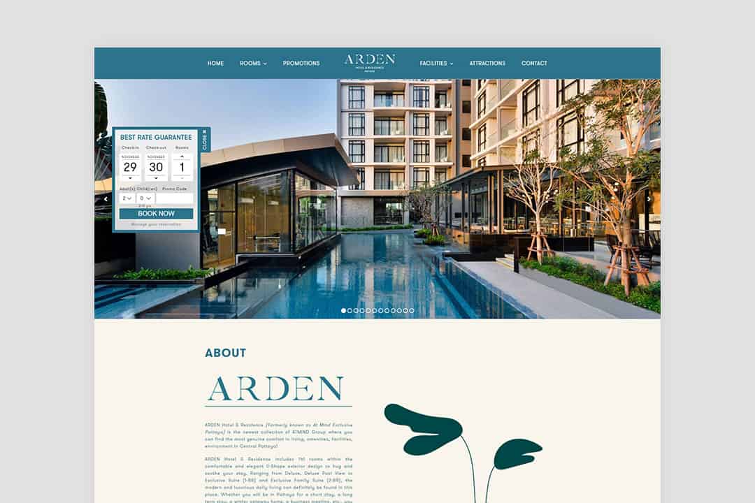 Arden Hotel - WordPress & Web design - Lexicon