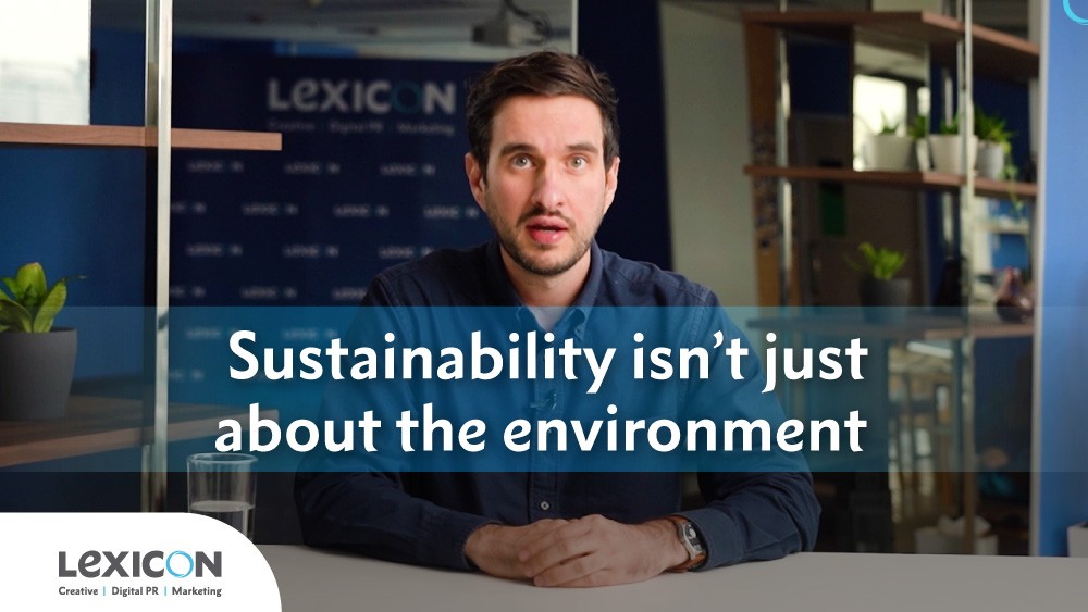 man speaking about sustainability